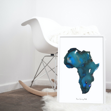 Load image into Gallery viewer, Africa Sapphire Watercolour Print
