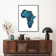 Load image into Gallery viewer, Africa Sapphire Watercolour Print
