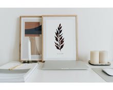 Load image into Gallery viewer, Black Leaf Watercolour Print
