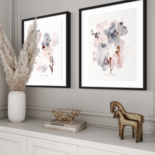 Load image into Gallery viewer, Bohemia Bouquet Watercolour Print- 2 Piece Set

