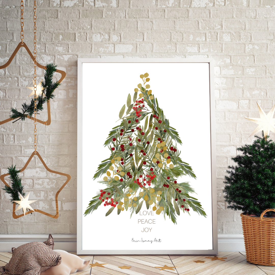 Christmas Tree Watercolour Print – Erin Ismay Art