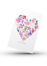 Load image into Gallery viewer, FREE - Watercolour Hearts A6 Card DIGITAL DOWNLOAD
