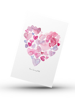 Load image into Gallery viewer, FREE - Watercolour Hearts A6 Card DIGITAL DOWNLOAD

