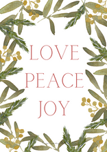 Load image into Gallery viewer, LOVE PEACE JOY Christmas Print
