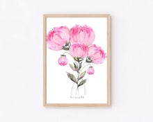 Load image into Gallery viewer, Pink Peony Bunch Watercolour Print
