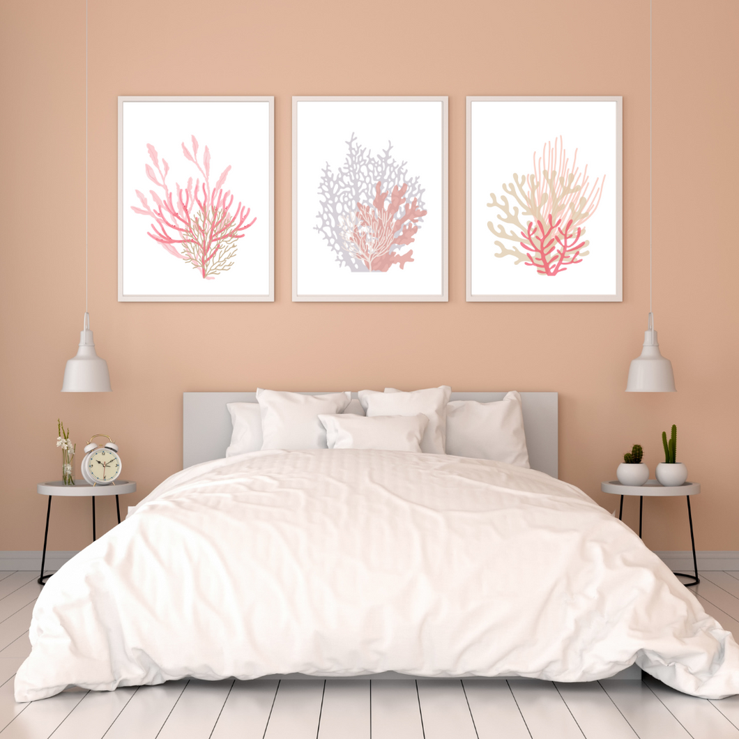 Pink Coral - 3 Piece Poster Print