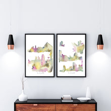 Load image into Gallery viewer, Spring City Abstract Watercolour Print-2 Piece Set
