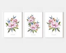 Load image into Gallery viewer, Spring Posie Watercolour Print-3 Piece Set
