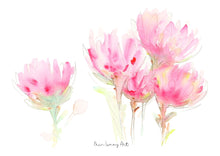 Load image into Gallery viewer, Pink Wild Protea Watercolor Print
