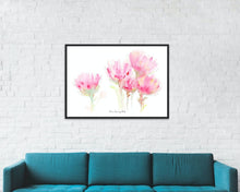 Load image into Gallery viewer, Pink Wild Protea Watercolor Print
